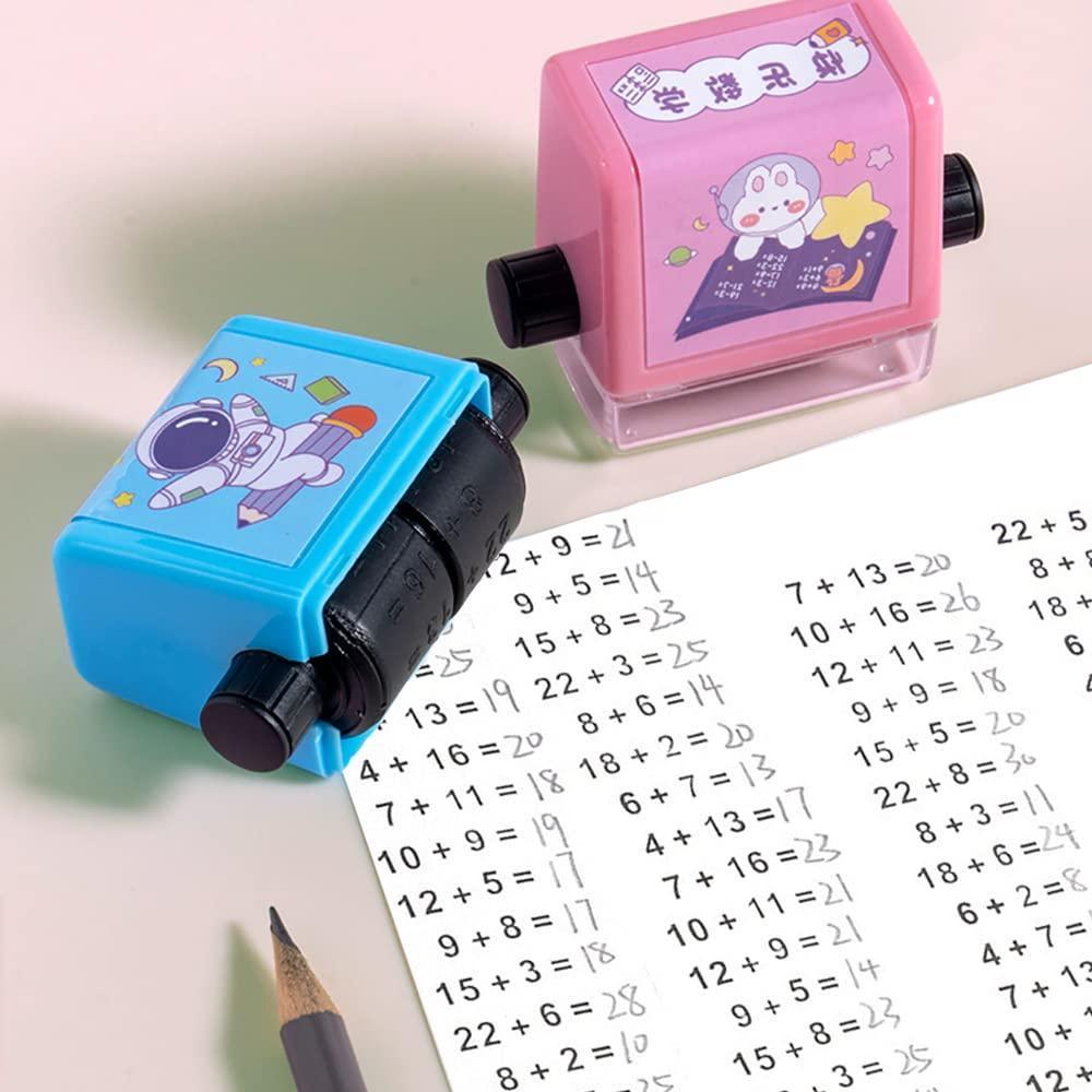 Birud Addition Stamps for Kids - Roller Design Teaching Stamp, Math Practice Tool