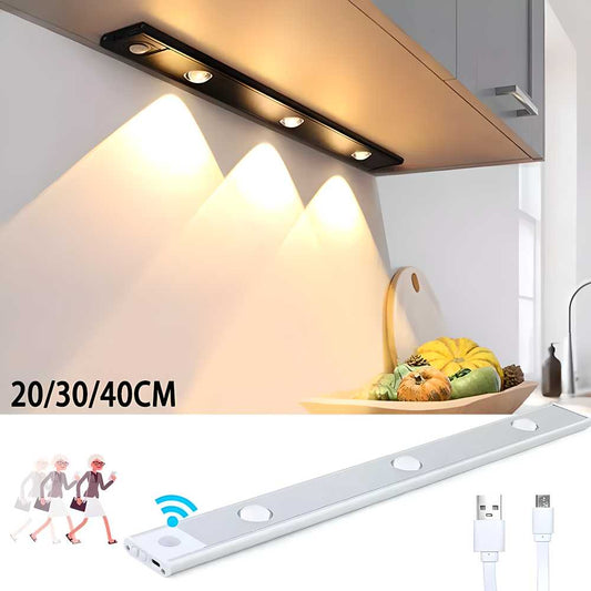 LED PIR Motion Sensor Cabinet Light with USB Rechargeable, Wireless, Dimmable, Colour Changing