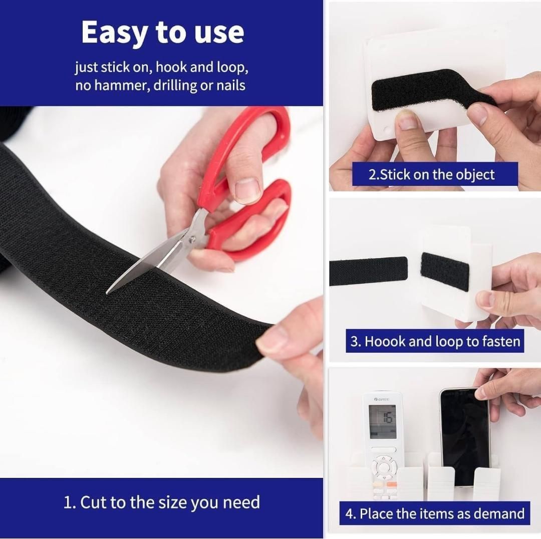 Hook & Loop Adhesive Tape (5 Meters) – Heavy Duty Self-Adhesive Polyester Tape