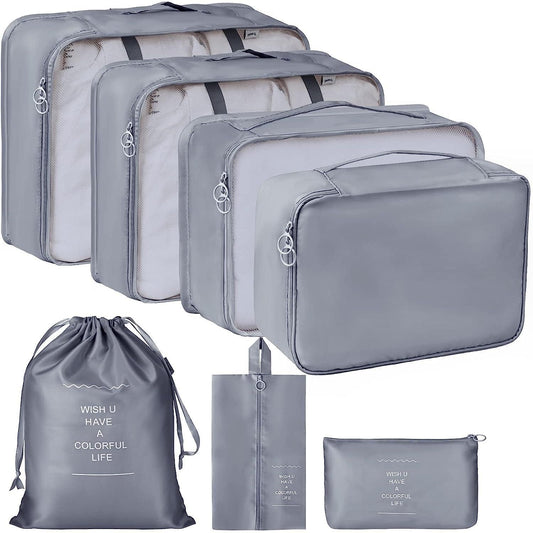 7 in 1 Travel Packing Cubes – Lightweight & Durable Organizer Bags for Efficient Luggage Packing