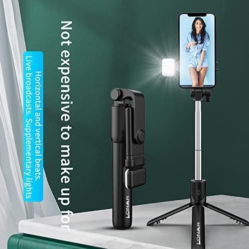 Extendable Flash 3-in-1 Selfie Stick Tripod with Bluetooth Remote, Adjustable & Portable