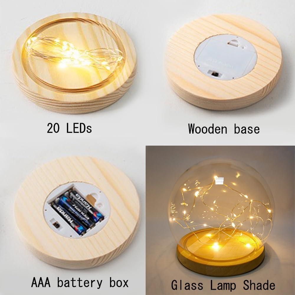 Round Tulip LED Table Lamp with Wooden Base - Multicolor Touch Night Light for Home Decor