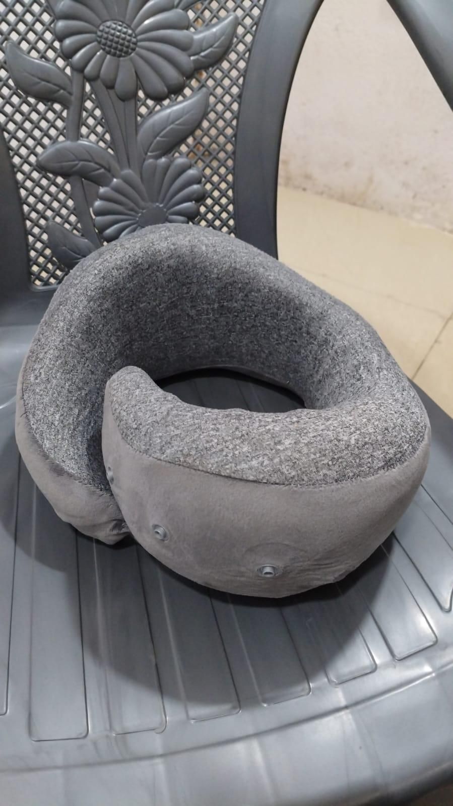 Wander Plus Travel Neck Pillow – Compressible Memory Foam U-Shaped Pillow for Airplane, Train, Car & Office
